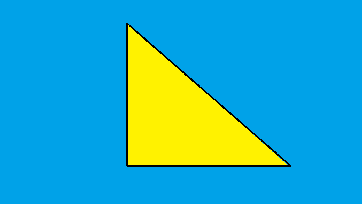 yellow triangle with blue background